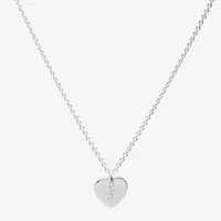 Itsy Bitsy Sterling Silver 17 Inch Cable Heart Pendant Necklace