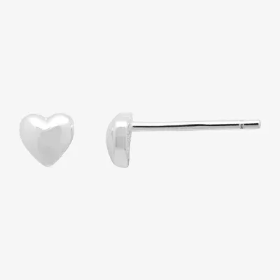 Itsy Bitsy Sterling Silver 4.5mm Heart Stud Earrings