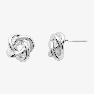 Silver Reflections Pure Silver Over Brass 13.5mm Knot Stud Earrings