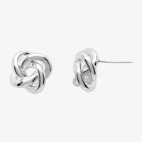 Silver Reflections Pure Silver Over Brass 13.5mm Knot Stud Earrings