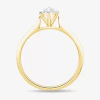 Unisex Adult 3/8 CT. T.W. Natural White Diamond 10K Gold Marquise Halo Side Stone Ring Sets