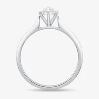 Unisex Adult 3/8 CT. T.W. Natural White Diamond 10K White Gold Marquise Halo Side Stone Ring Sets