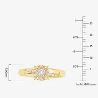 Unisex Adult 1/3 CT. T.W. Natural White Diamond 10K Gold Round Halo Side Stone Ring Sets