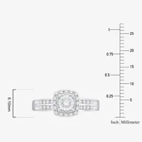 Unisex Adult 1/2 CT. T.W. Natural White Diamond 10K White Gold Cushion Halo Side Stone Ring Sets