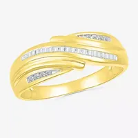 4.80mm Unisex Adult 1/3 CT. T.W. Natural White Diamond 10K Gold Round Side Stone Wedding Ring Sets