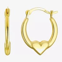10K Gold 16mm Heart Hoop Earrings