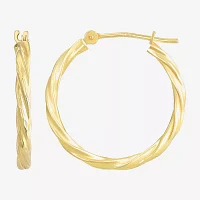 14K Gold Twisted Hoop Earrings