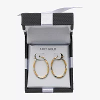 Two-Tone 14K Gold Oval Hoop Earrings