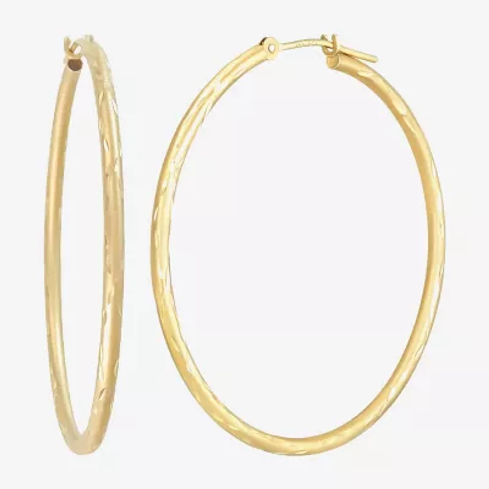 Womens 14K Gold 37mm Hoop Earrings