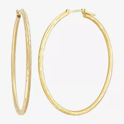 Womens 14K Gold 37mm Hoop Earrings