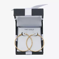 Womens 14K Gold 37mm Hoop Earrings