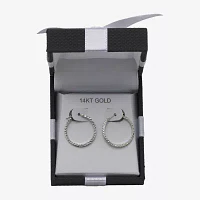 14K Gold Square-Cut Hoop Earrings