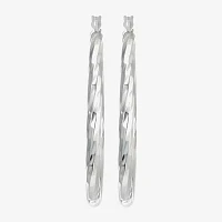 Sterling Silver 40mm Round Hoop Earrings