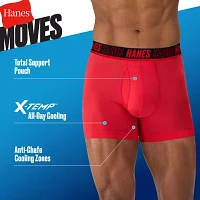 Hanes Moves X-Temp Performance Total Support Pouch Mens 4 Pack Trunks