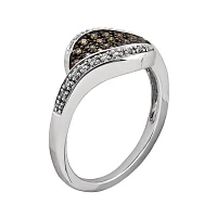 1/5 CT.T.W. Natural White and Champagne Diamond Marquise Ring