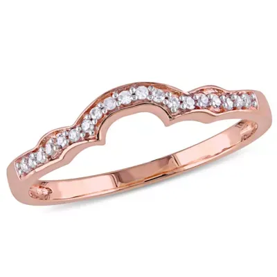 Diamond Accent Natural White 10K Rose Gold Wedding Band