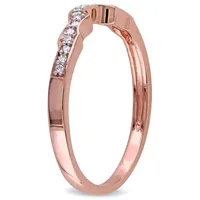 Diamond Accent Mined White 10K Rose Gold Wedding Band