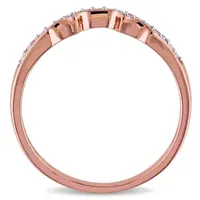 Diamond Accent Natural White 10K Rose Gold Wedding Band