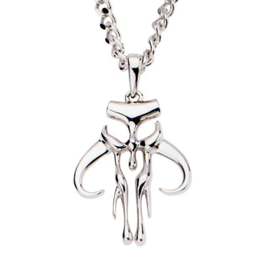 Mens Sterling Silver Star Wars Pendant Necklace