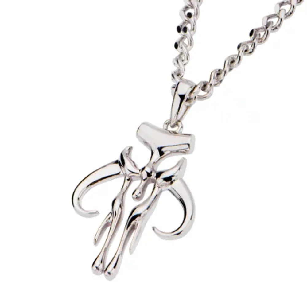 Mens Sterling Silver Star Wars Pendant Necklace