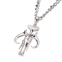 Mens Sterling Silver Star Wars Pendant Necklace