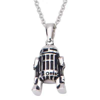 Womens Sterling Silver Star Wars Pendant Necklace