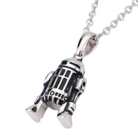 Womens Sterling Silver Star Wars Pendant Necklace