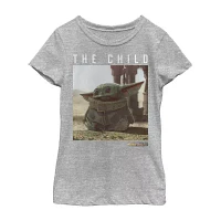 Mandalorian The Child Little/ Big Kid Girls Short Sleeve Star Wars T-Shirt