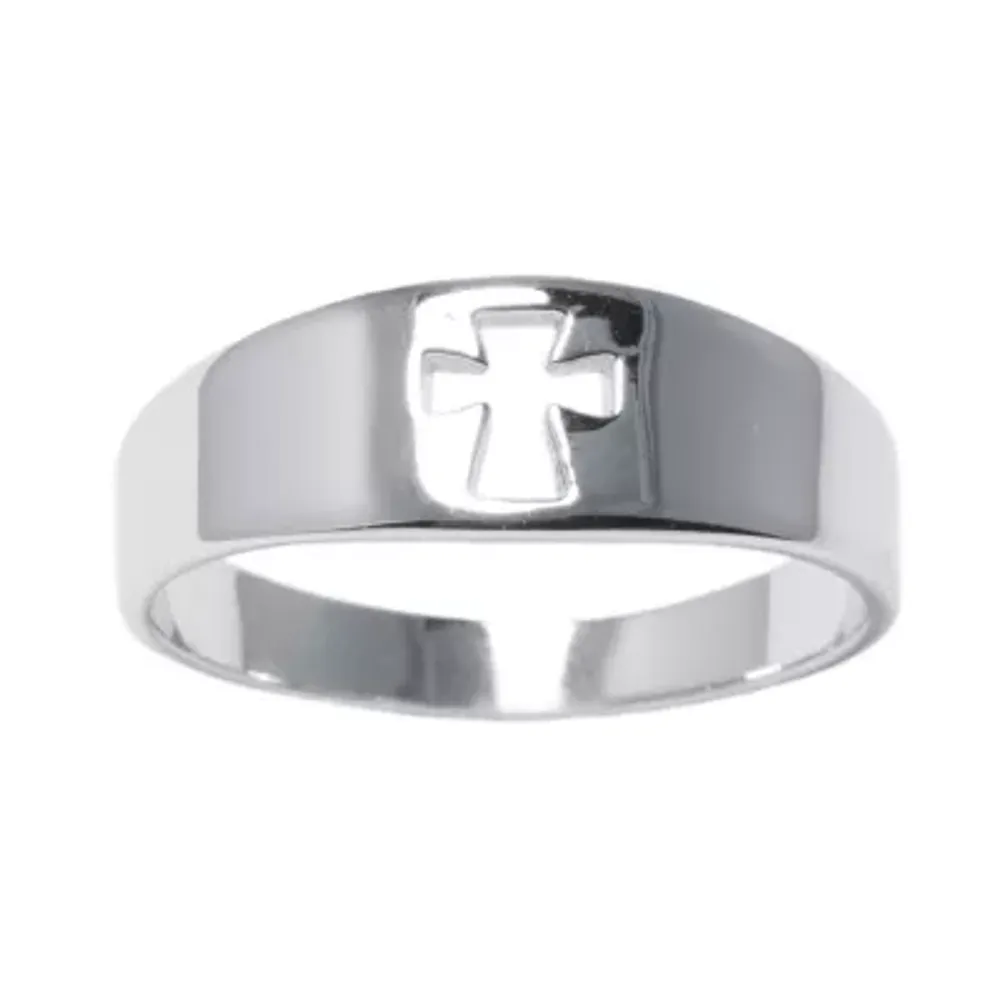 Silver Treasures 2.5MM Sterling Cross Band