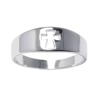 Silver Treasures 2.5MM Sterling Cross Band
