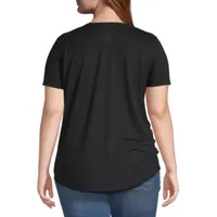 a.n.a Womens Plus Scoop Neck Short Sleeve T-Shirt