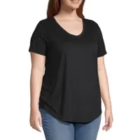 a.n.a Womens Plus Scoop Neck Short Sleeve T-Shirt