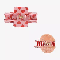 Arizona Valentines Heart 2-pc. Claw Hair Clip