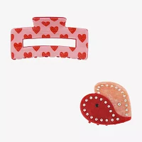 Arizona Valentines Heart 2-pc. Claw Hair Clip