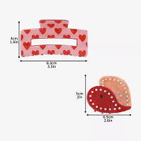 Arizona Valentines Heart 2-pc. Claw Hair Clip