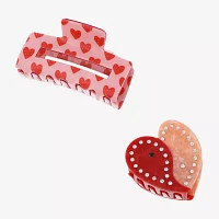 Arizona Valentines Heart 2-pc. Claw Hair Clip