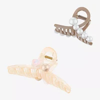 Arizona Simulated Pearl 2-pc. Claw Hair Clip