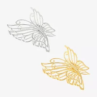 Arizona Gold Tone & Silver Tone Butterfly 2-pc. Claw Hair Clip