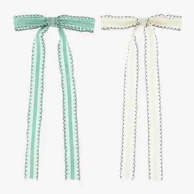 Arizona Ivory & Green 2-pc. Hair Bow