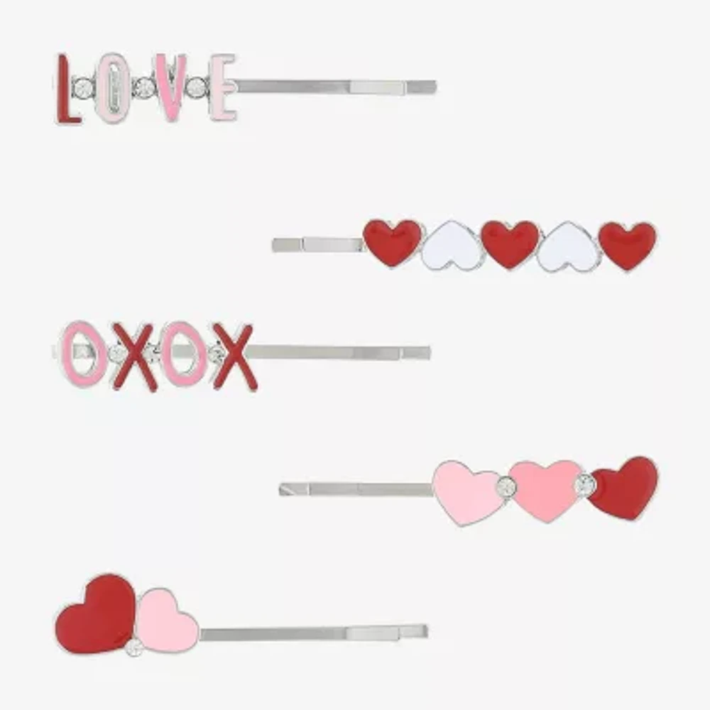 Arizona Valentines Heart 5-pc. Bobby Pin