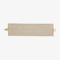 Bijoux Bar Gold Tone Glass 7 Inch Bead Cuff Bracelet