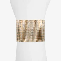 Bijoux Bar Gold Tone Glass 7 Inch Bead Cuff Bracelet