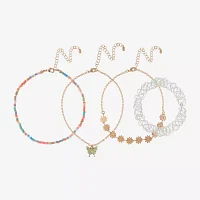 Arizona 4-pc. 12 Inch Cable Butterfly Flower Necklace Set