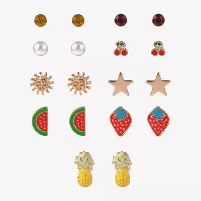 Arizona Fruit 9 Pair Star Earring Set