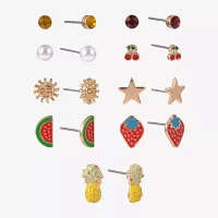 Arizona Fruit 9 Pair Star Earring Set