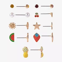 Arizona Fruit 9 Pair Star Earring Set