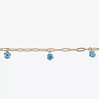 Arizona Blue Shell 3-pc. 9 Inch Cable Flower Ankle Bracelet