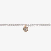 Arizona Charm & Simulated Pearl 2-pc. 9 Inch Heart Ankle Bracelet