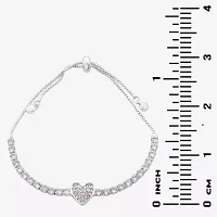 Sparkle Allure Light Up Box Cubic Zirconia Silver Tone Pure Silver Over Brass Heart 2-pc. Jewelry Set