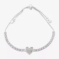 Sparkle Allure Light Up Box Cubic Zirconia Silver Tone Pure Silver Over Brass Heart 2-pc. Jewelry Set